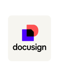 docusign logo in a cream box