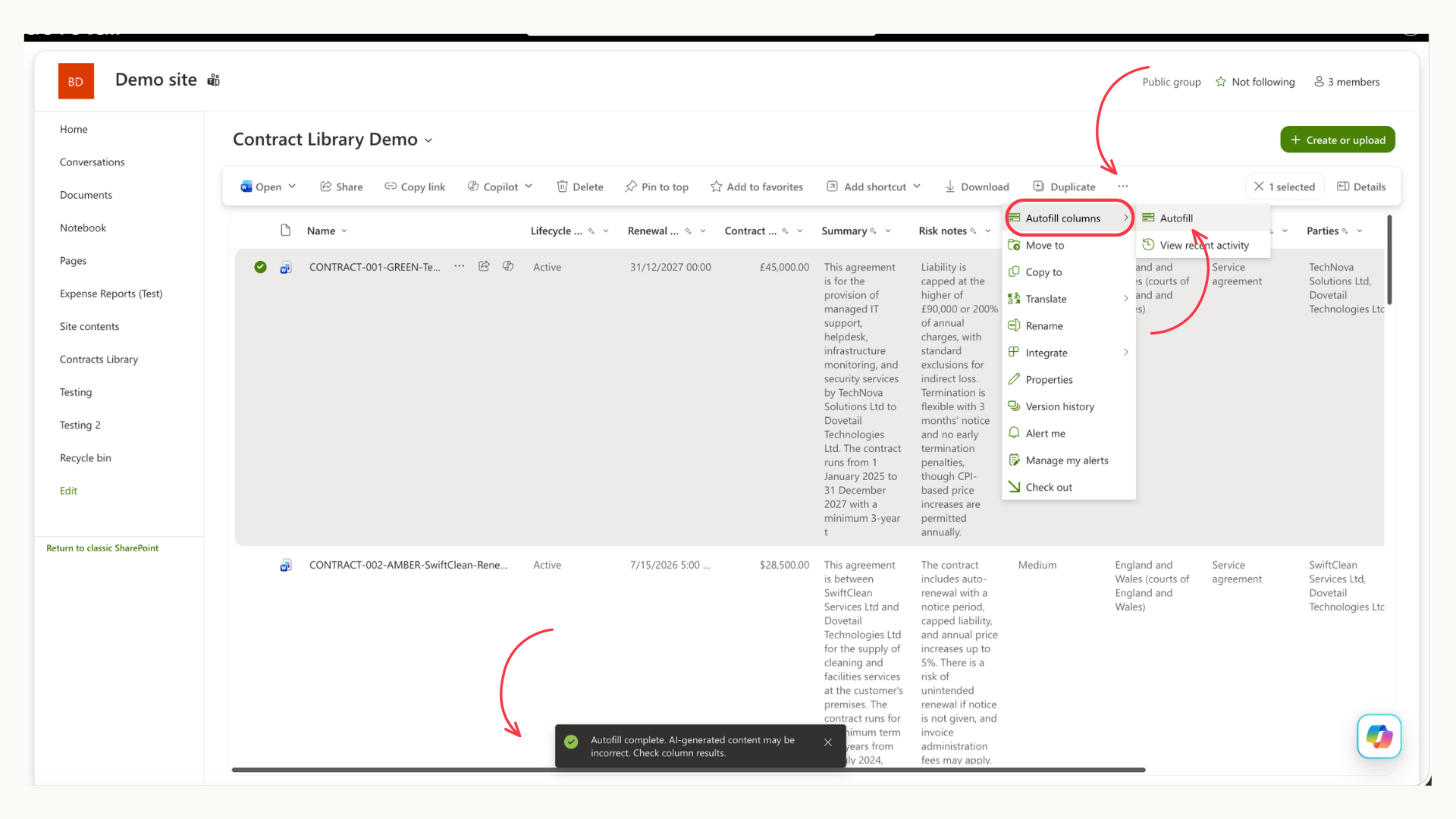 How to refresh your Autofill columns for edited documents