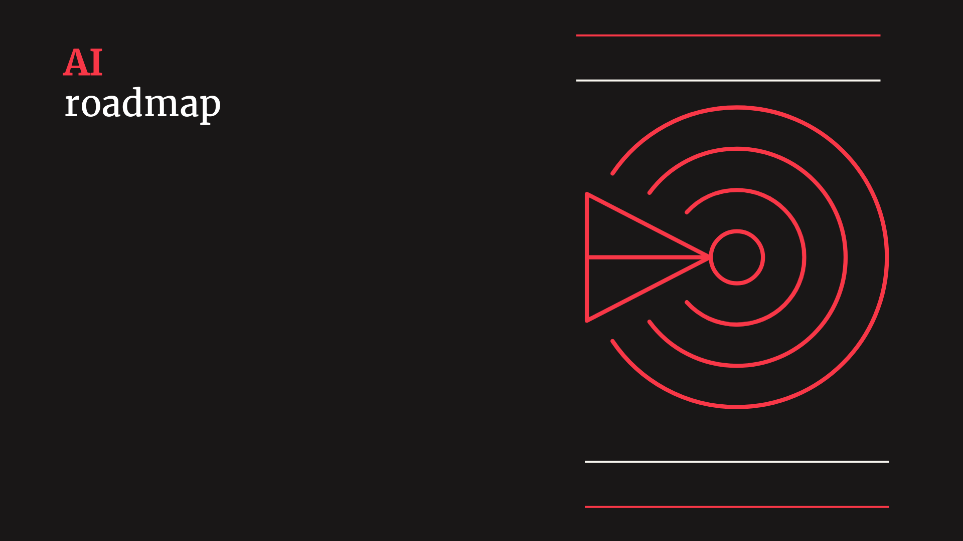 AI roads map is the title with an icon of an arrow and a target in red