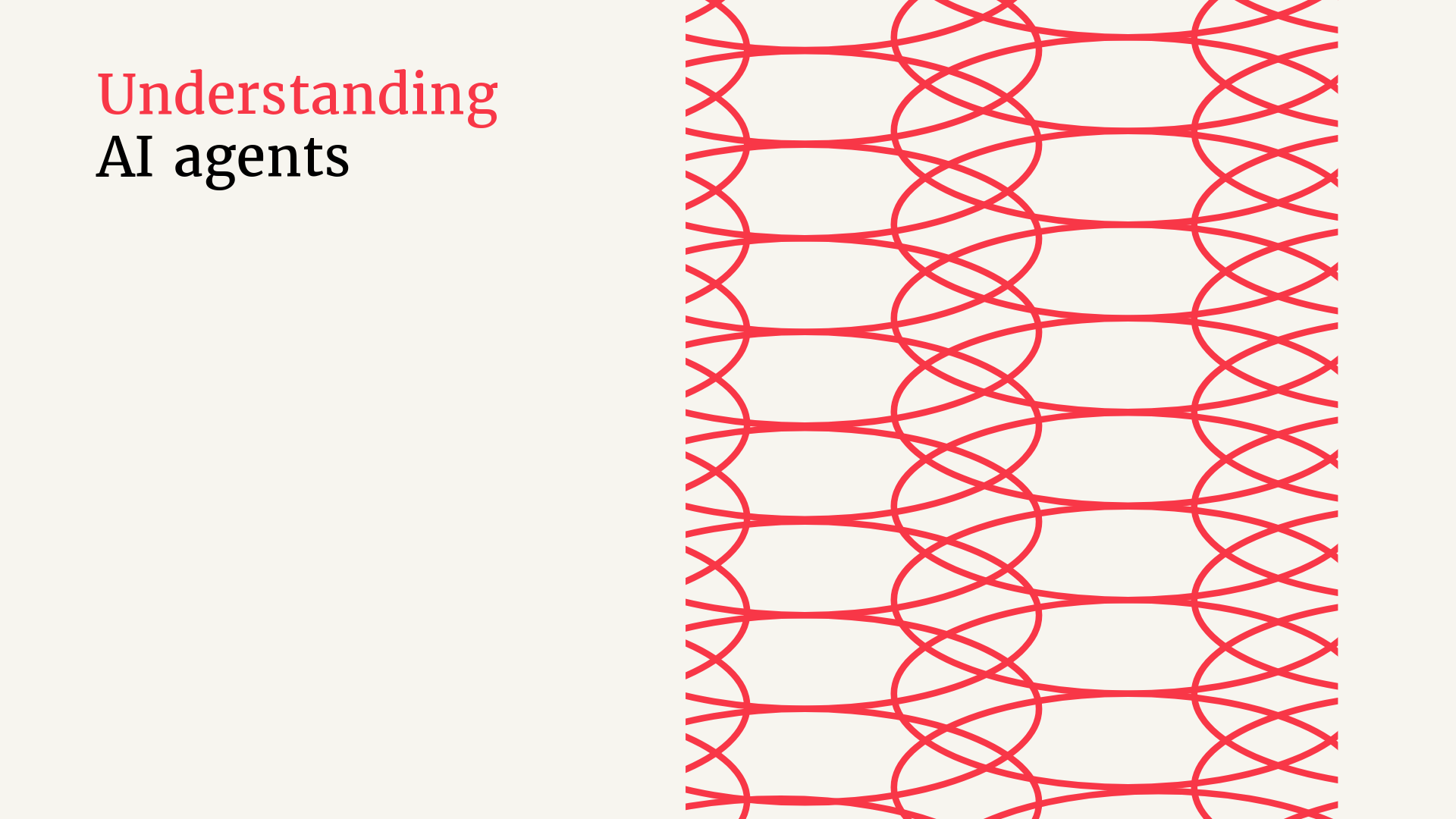 Title is understanding AI agents, next to a red circle pattern 