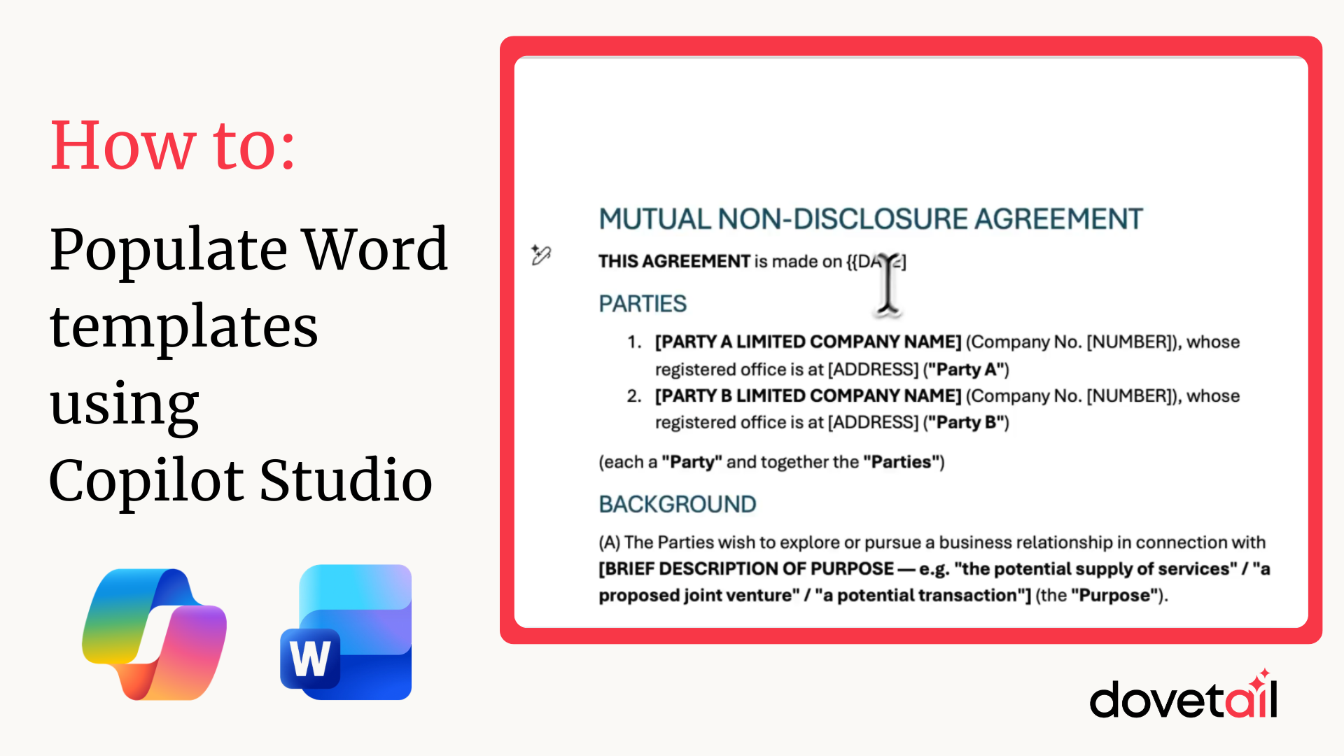 populate a word template