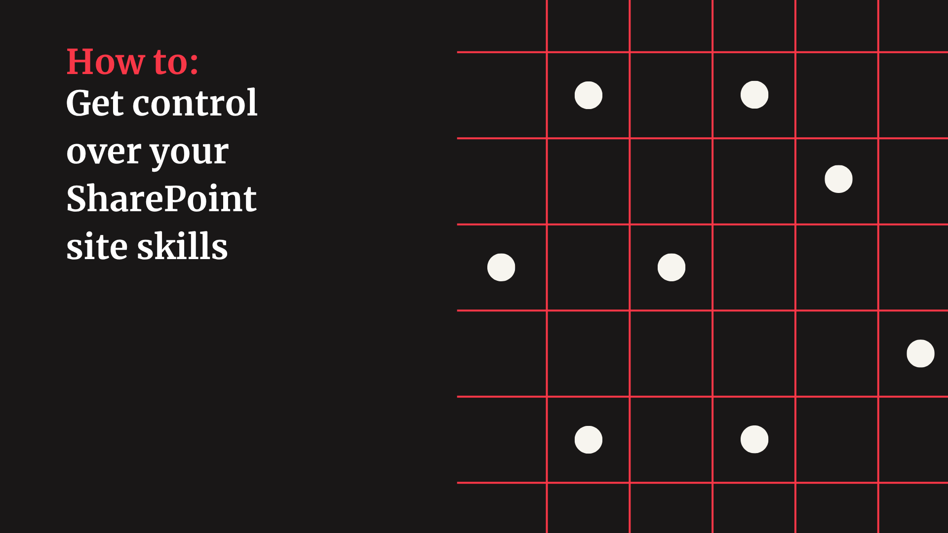 Black background with red lines and white dots featuring the title on the left hand side